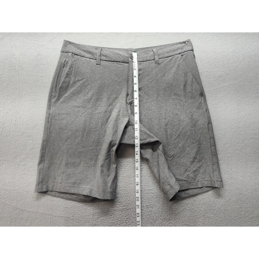 Hang Ten Mens Hybrid Shorts Grey Striped Stretch Board Shorts Size 34